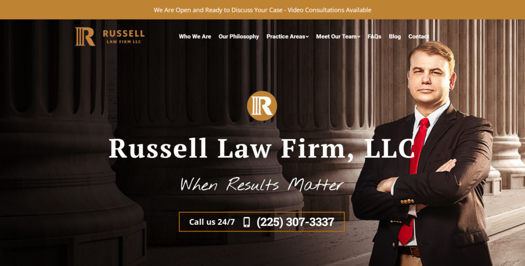 Baton Rouge Lawyer website designed by Cyberset team