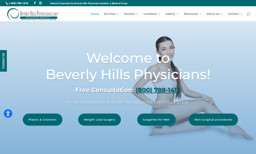 Beverly Hills Physicians website designed by Cyberset team