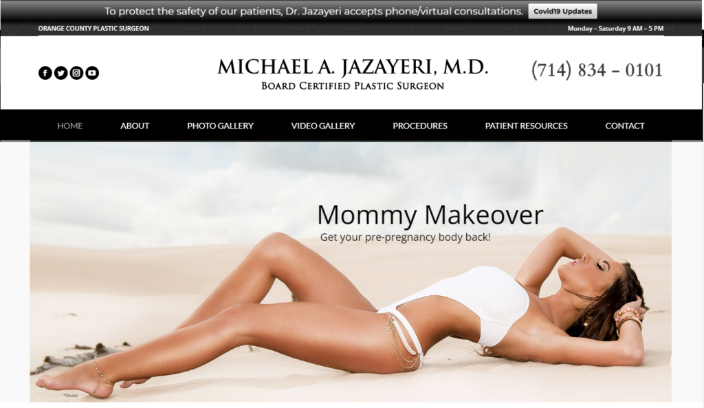 Dr. jazayeri website designed by Cyberset team